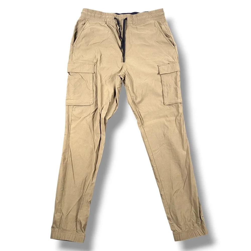 Kenneth Cole New York Mens Tan Stretch Cargo Jogger Pants Size M Khaki‎ Utility